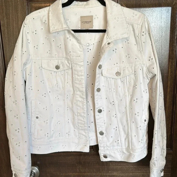 Liverpool Los Angeles White Jean Jacket - Medium. GUC - Picture 1 of 9